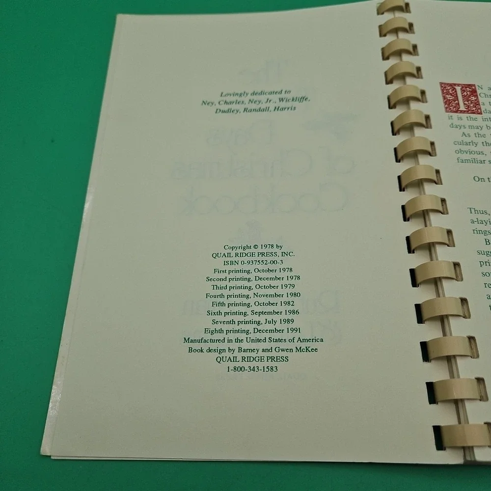 The‎ Twelve Days of Christmas Vintage Cookbook By Ruth Moorman & Lalla Williams